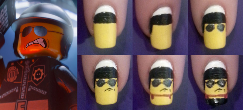 Illustration for article titled DIY: The LEGO Movie nail art